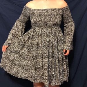 Torrid Black and White Off-Shoulder Dress